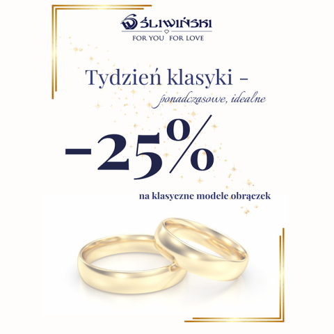 „Tydzień z klasyką – 25% na parę obrączek klasycznych”