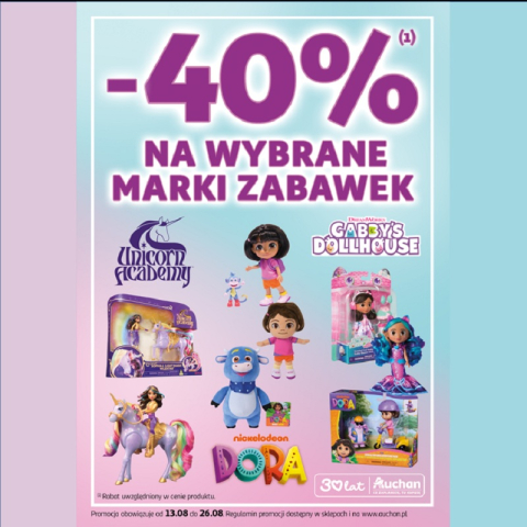 -40% na wybrane marki zabawek.