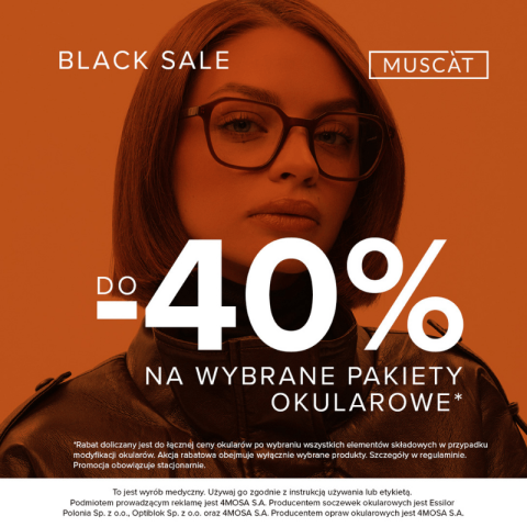 MUSCAT BLACK SALE: Do - 40% NA WYBRANE PAKIETY OKULAROWE!