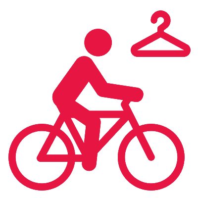 Die Umkleidekabine für Radfahrer