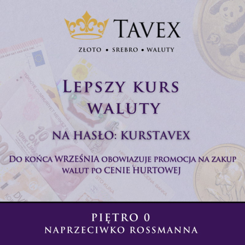 Wakacje z Tavex - promocja na zakup walut